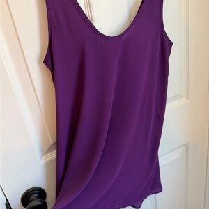 Soprano Rich Purple Flowy Sleeveless Top Long Length